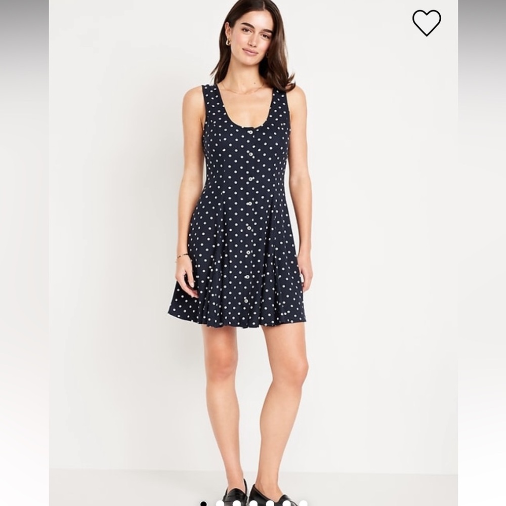 Old Navy Navy Blue Polka Dot Mini Dress